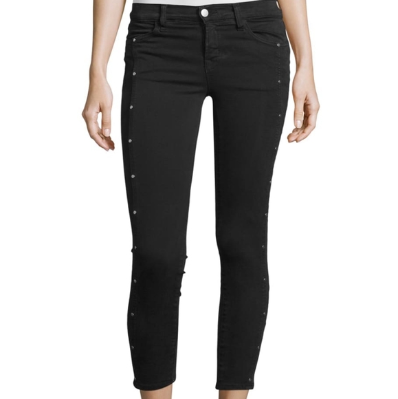 J.brand Alba Embellished Skinny Cropped Jeans - Picture 1 of 16